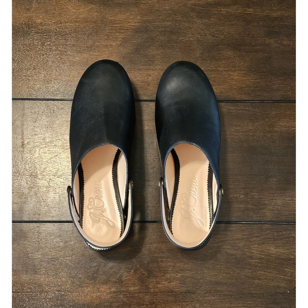 J.Crew Womens $198 Convertible Leather Clogs Black Size 8.5 BA188 - Picture 4 of 8